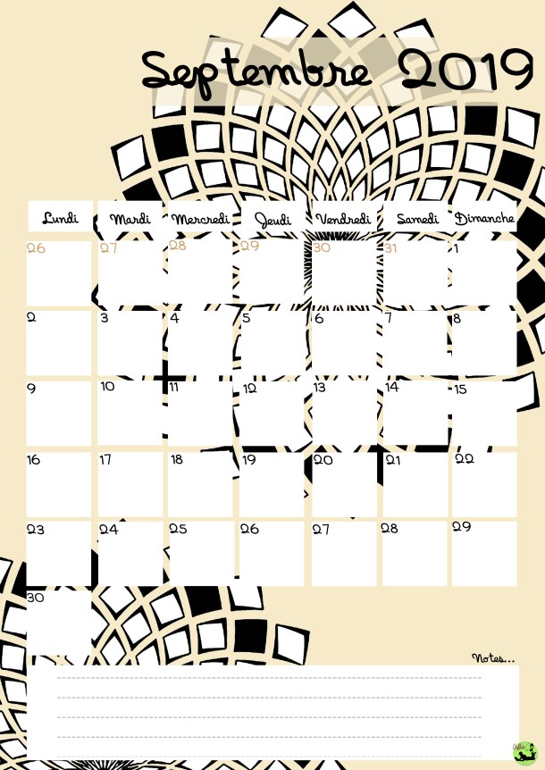 calendrier septembre 2019